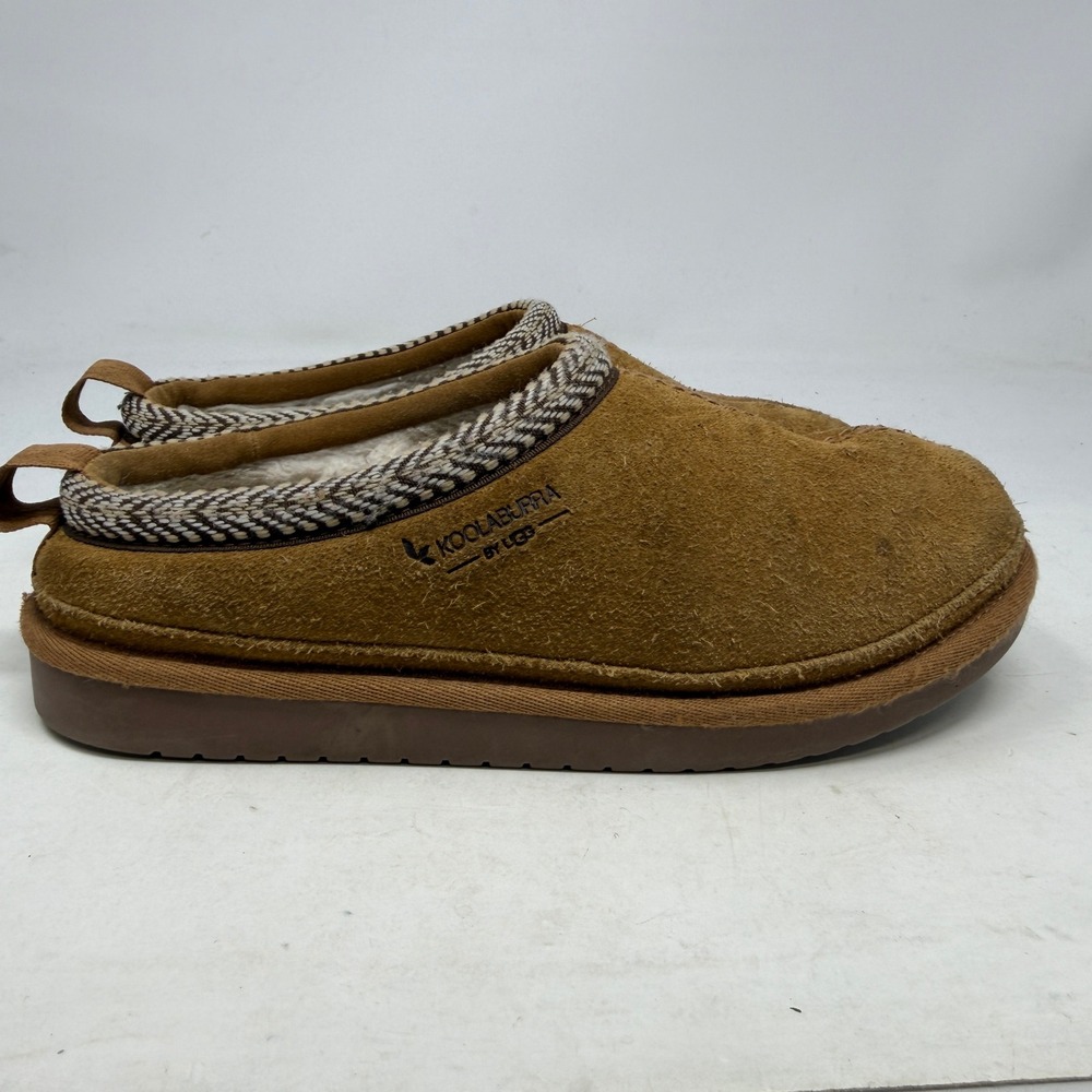 Koolaburra by UGG Slippers Women 9 Burree Chestnut Suede Faux Fur EUC